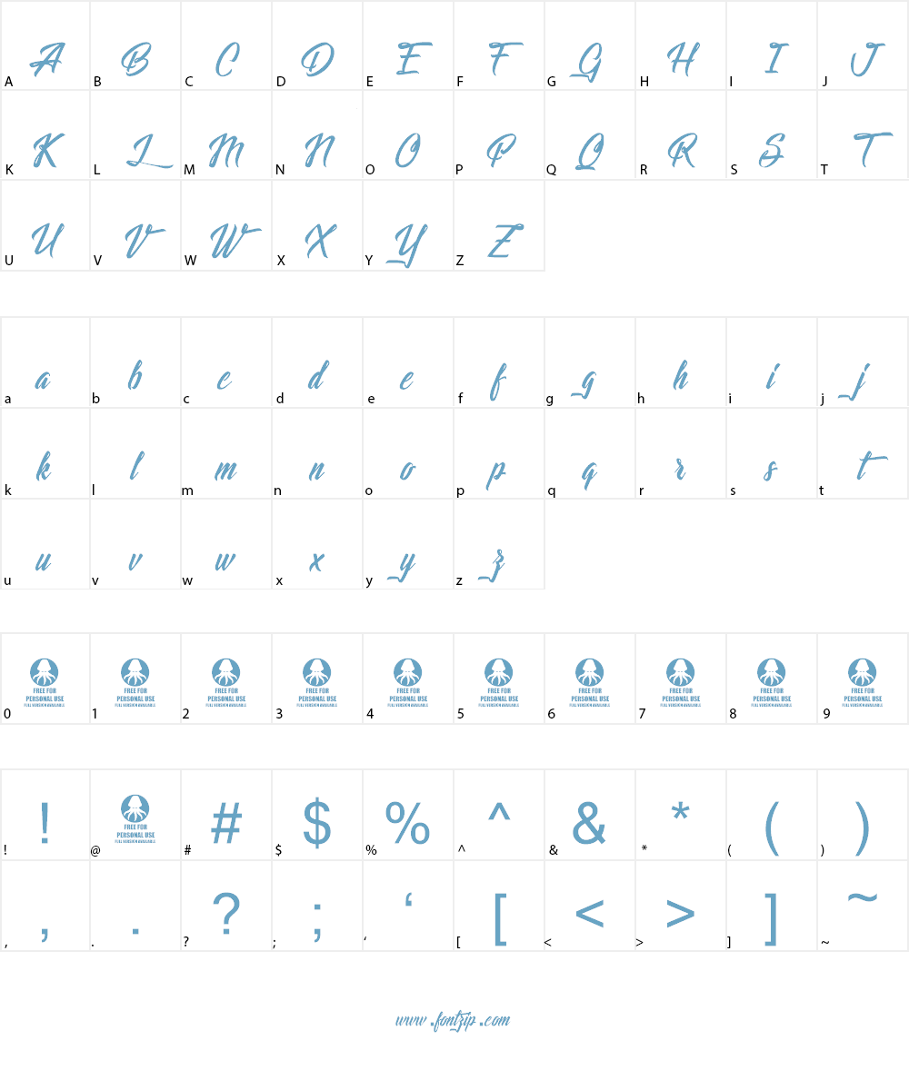 Lights of the Stardust Font Character